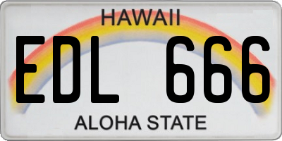 HI license plate EDL666