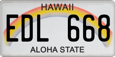HI license plate EDL668