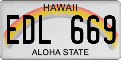 HI license plate EDL669
