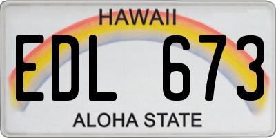 HI license plate EDL673