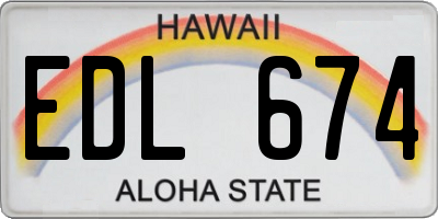 HI license plate EDL674