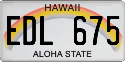 HI license plate EDL675