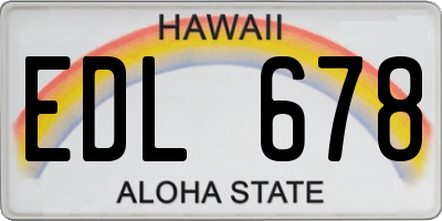HI license plate EDL678