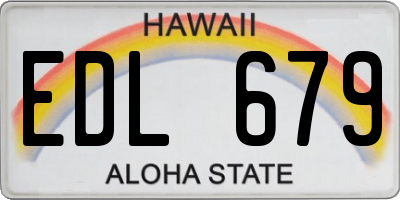 HI license plate EDL679