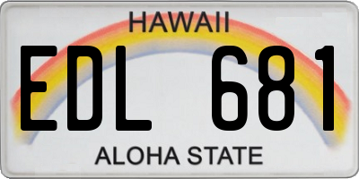 HI license plate EDL681