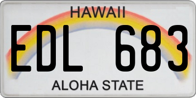 HI license plate EDL683
