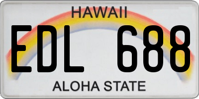 HI license plate EDL688