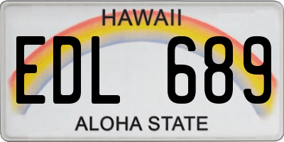 HI license plate EDL689