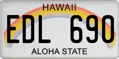 HI license plate EDL690
