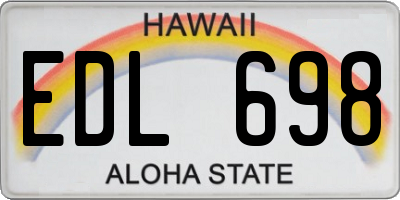 HI license plate EDL698