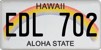 HI license plate EDL702