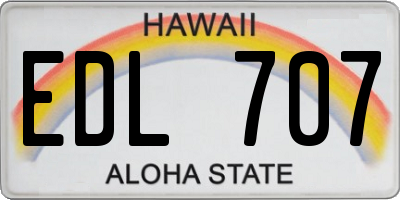 HI license plate EDL707