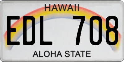 HI license plate EDL708