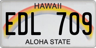 HI license plate EDL709