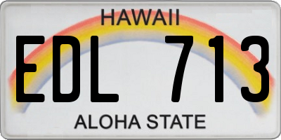 HI license plate EDL713