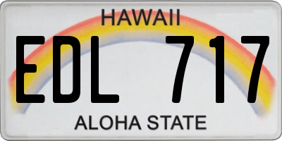 HI license plate EDL717