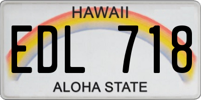 HI license plate EDL718