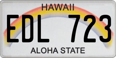 HI license plate EDL723