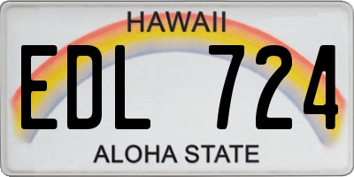 HI license plate EDL724