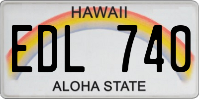 HI license plate EDL740