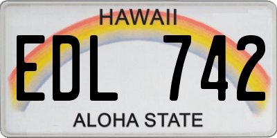 HI license plate EDL742