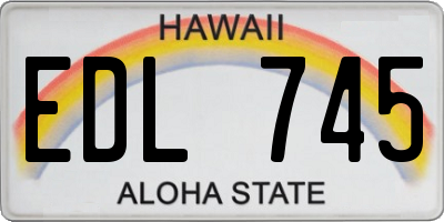 HI license plate EDL745
