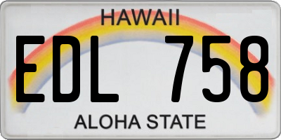 HI license plate EDL758