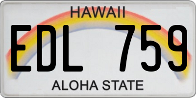 HI license plate EDL759