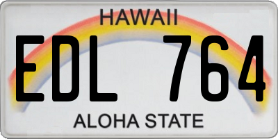 HI license plate EDL764