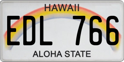 HI license plate EDL766