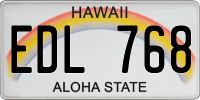HI license plate EDL768