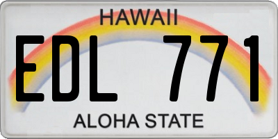 HI license plate EDL771