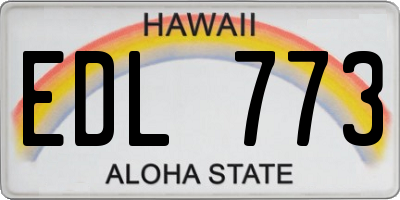 HI license plate EDL773