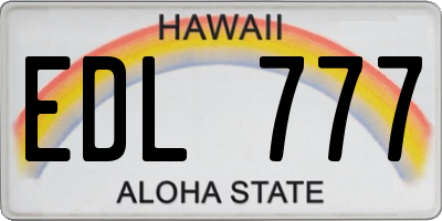 HI license plate EDL777