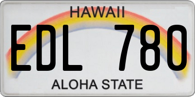 HI license plate EDL780