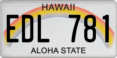 HI license plate EDL781