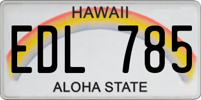 HI license plate EDL785
