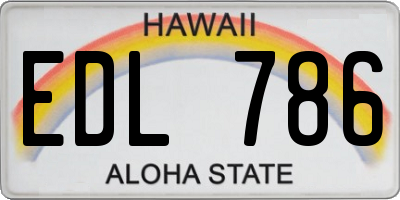 HI license plate EDL786