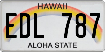 HI license plate EDL787