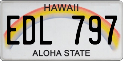 HI license plate EDL797