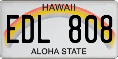 HI license plate EDL808