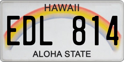 HI license plate EDL814