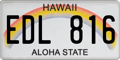 HI license plate EDL816