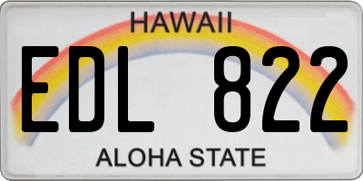 HI license plate EDL822