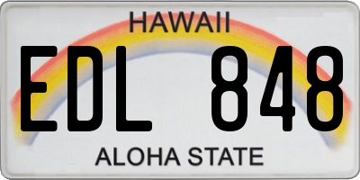 HI license plate EDL848