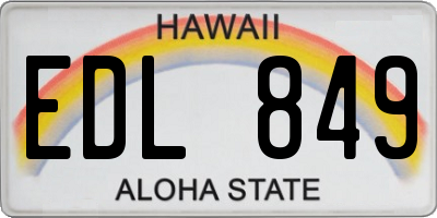 HI license plate EDL849
