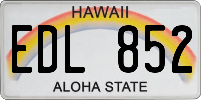HI license plate EDL852