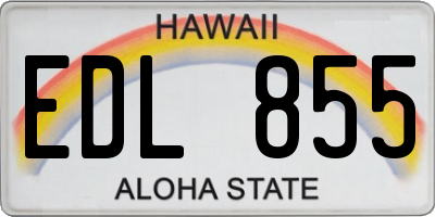 HI license plate EDL855