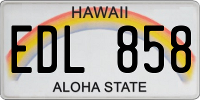 HI license plate EDL858