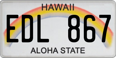 HI license plate EDL867